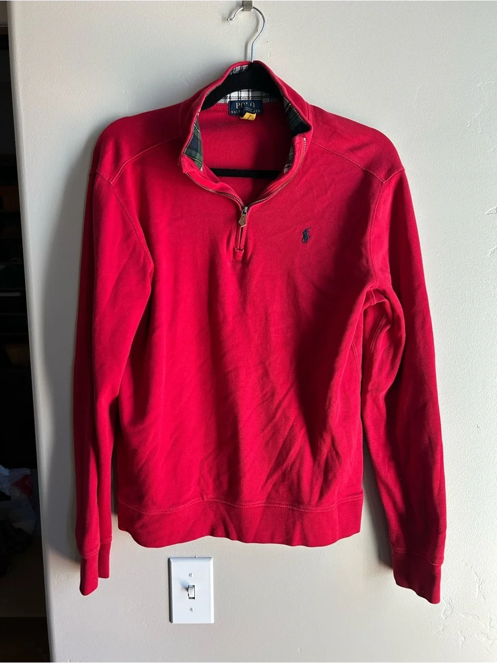 Polo Ralph Lauren Quarter Zip Pullover Red Pony Preppy Y2K Academia Classic